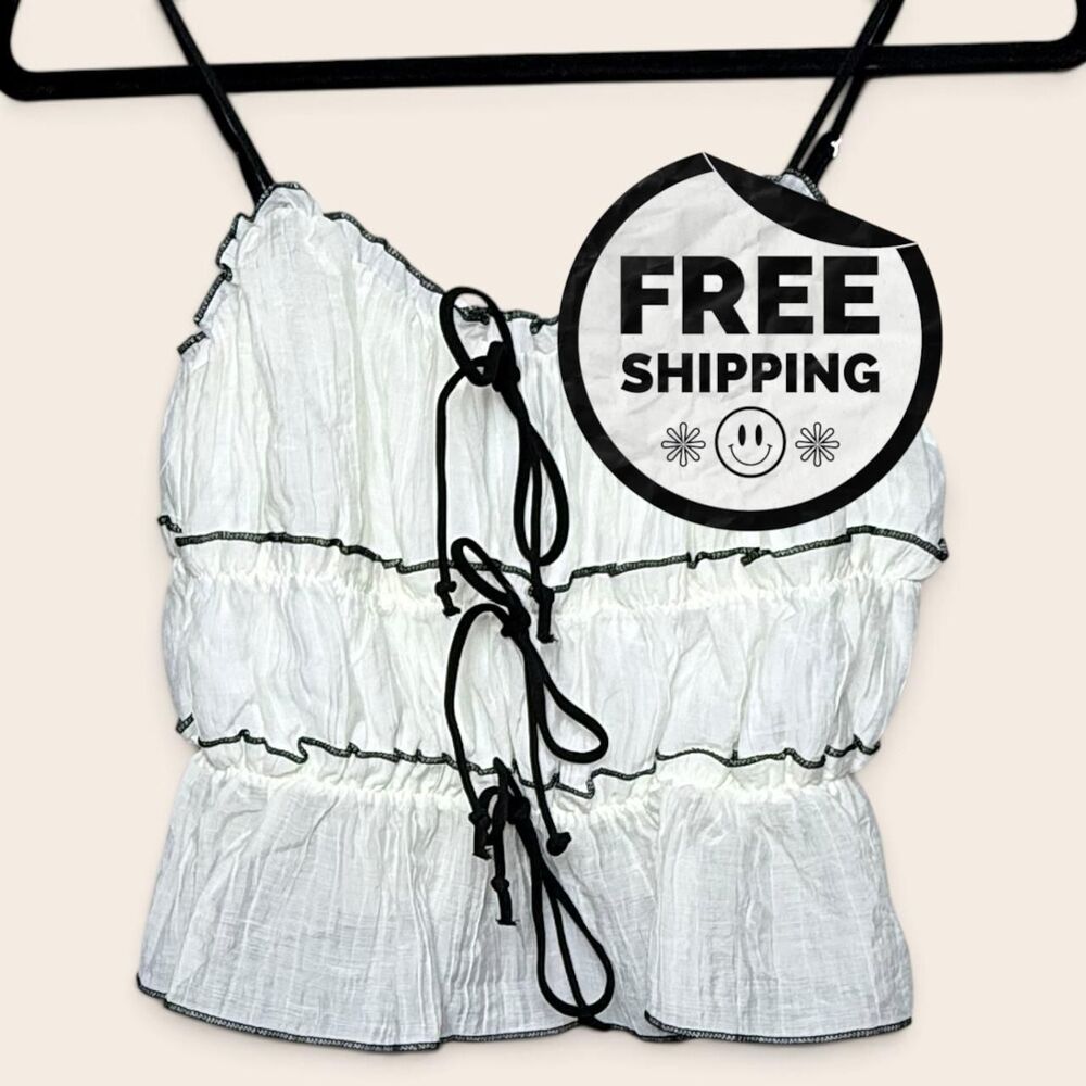 Unbranded Women's White and Cream Crop-top